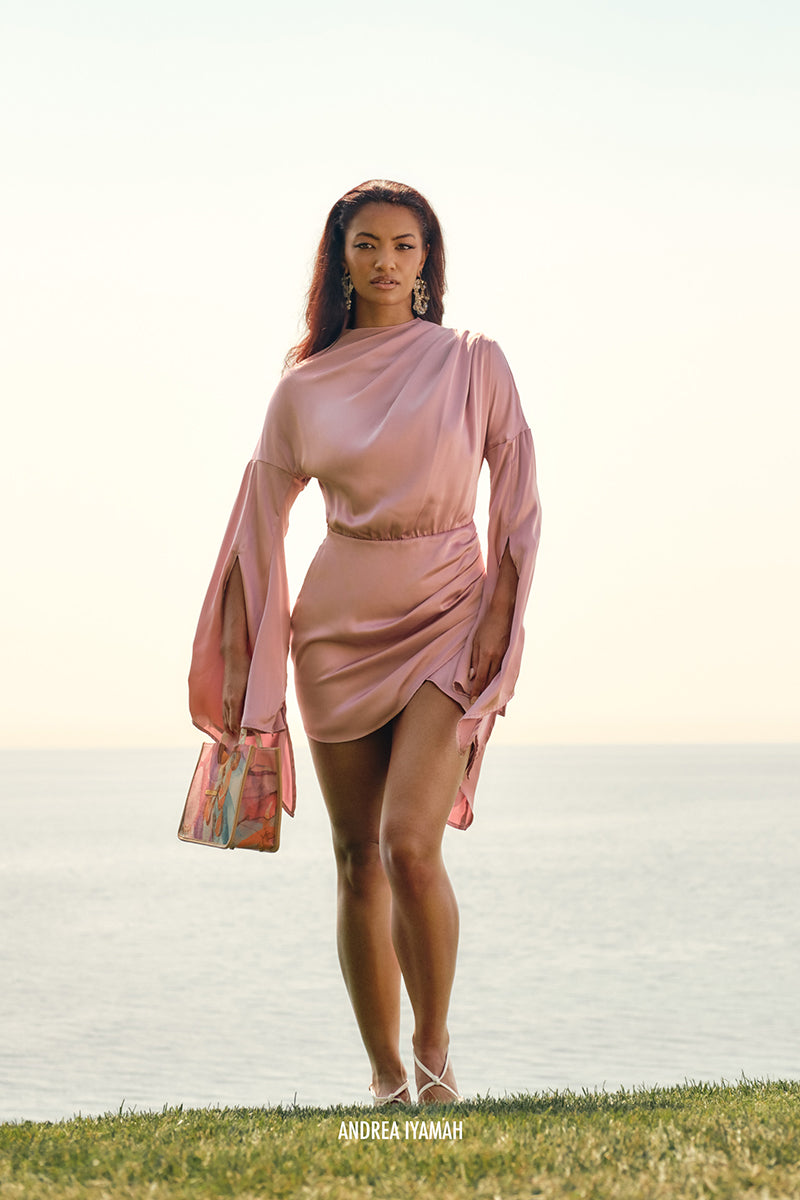 KARI MINI DRESS IN POWDER PINK - CULT MIA