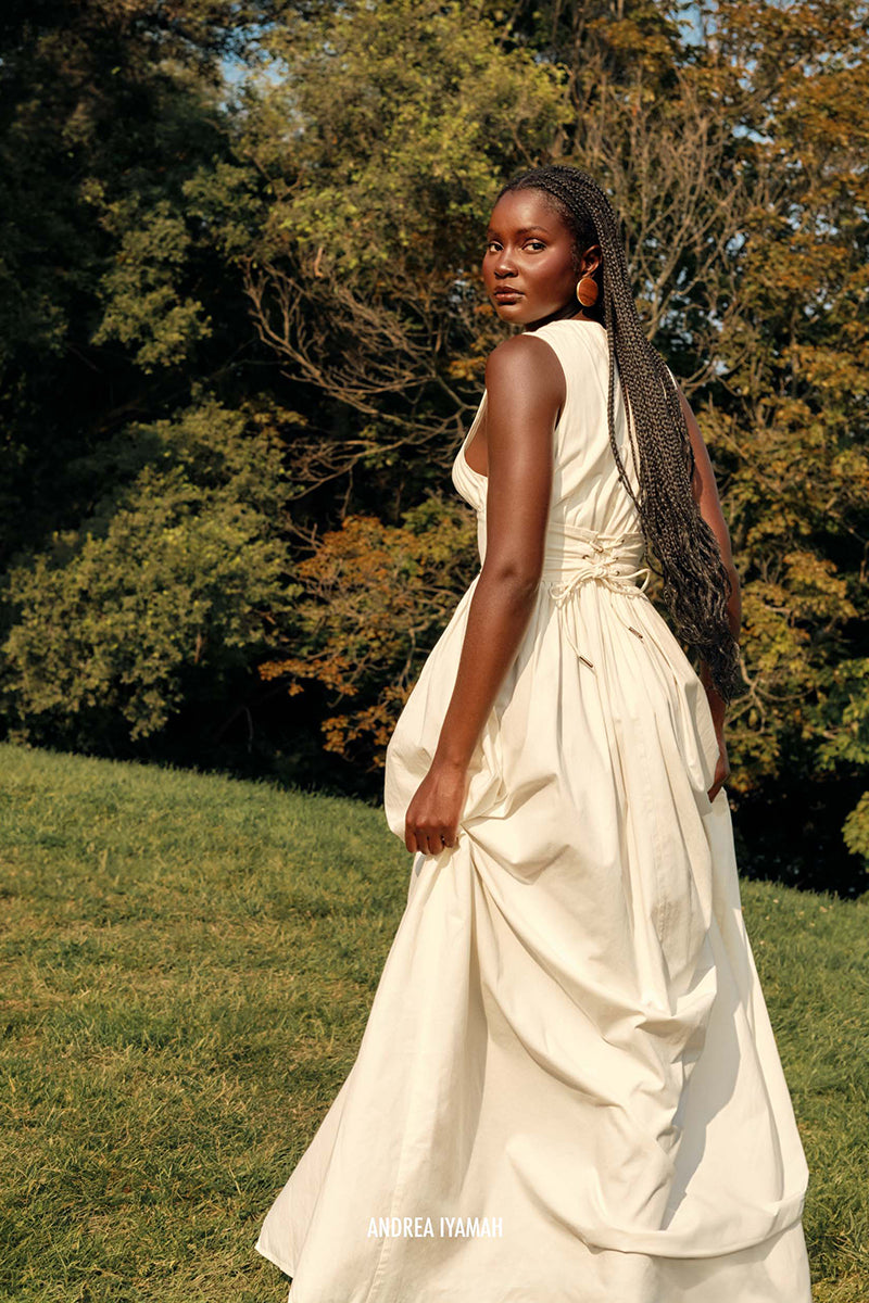 REXI COTTON MAXI DRESS IN LIMESTONE