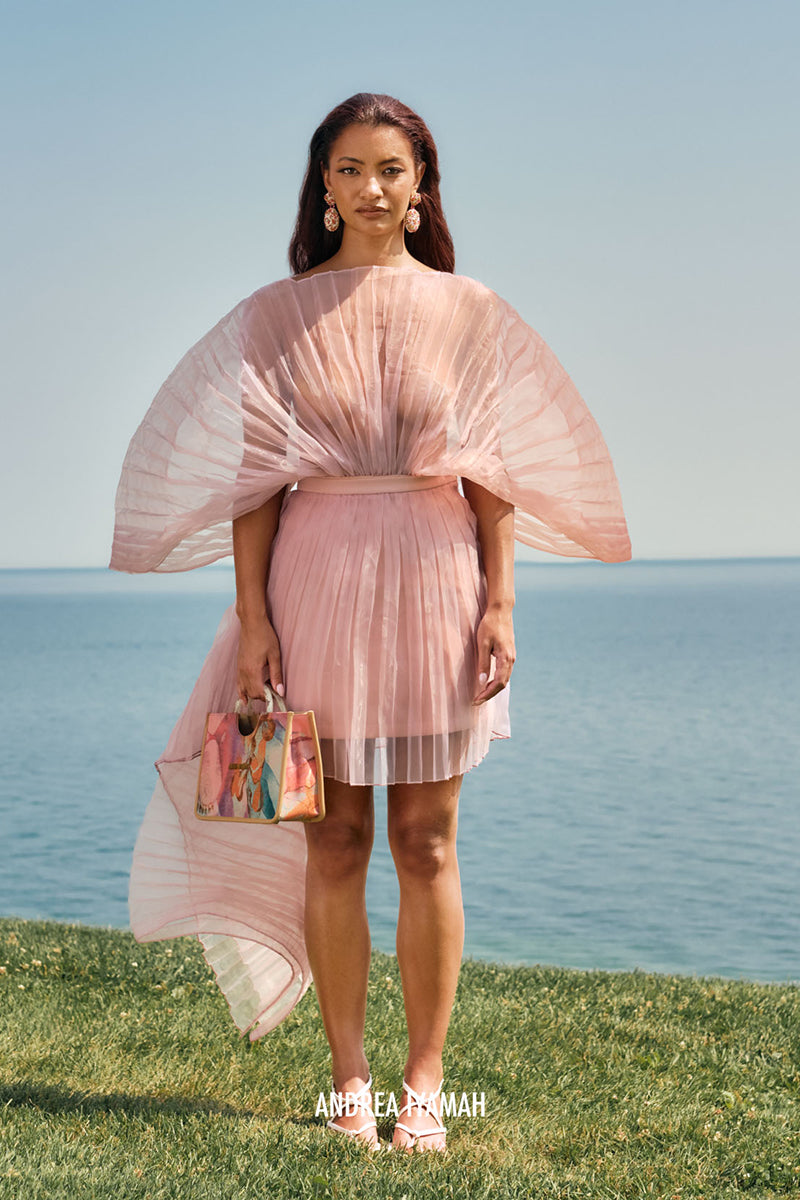 IME MINI SKIRT IN POWDER PINK - CULT MIA