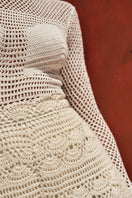 Andrea Iyamah MUNA crochet shorts in ivory, featuring a stylish, textured design perfect for warm weather.