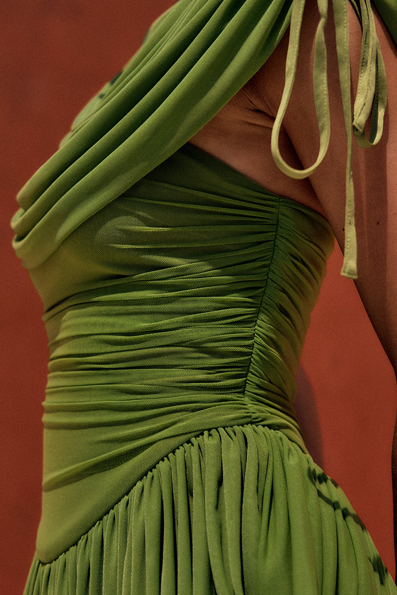 Andrea Iyamah KATU MESH DRESS IN BRIGHT OLIVE | Cult Mia Andrea Iyamah KATU MESH DRESS IN BRIGHT OLIVE | Cult Mia