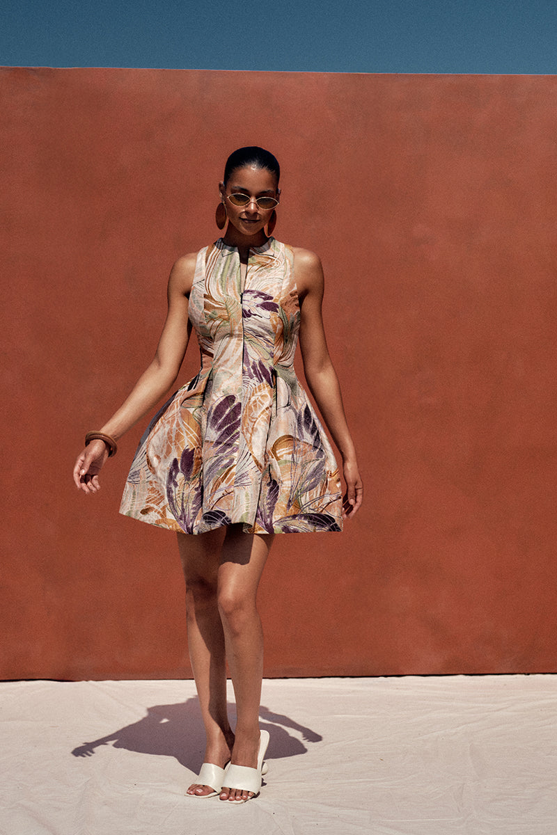VENTI JACQUARD DRESS IN VIBRA PRINT | CULT MIA