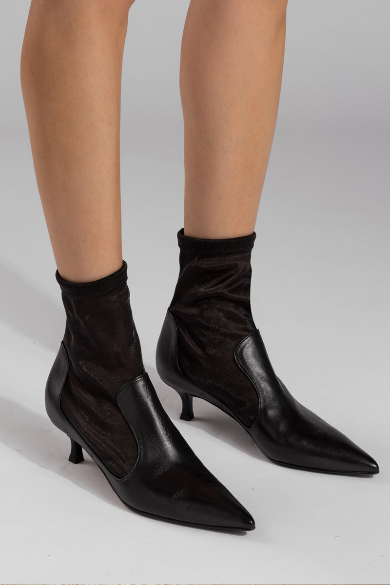 ANNA BOOT 45 IN BLACK NAPPA AND SOFT MESH - CULT MIA