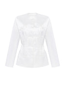 PODYH Iris jacket in Cloud White, lightweight women's jacket with a clean, modern design and zip closure.