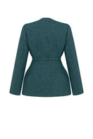 Podyh Seccesia blazer in rich teal, tailored blazer for women, featuring a fitted design and stylish lapel collar.