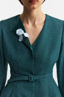 Iris brooch in ice blue from PODYH, featuring a delicate floral design, suitable for lapels and accessories.