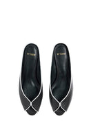 Black AQUILA heels by 10TH FLOOR featuring sleek design and pointed toes, perfect for elegant and stylish footwear.