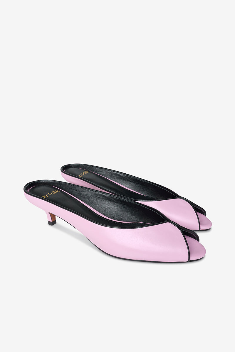 Pink AQUILA heels by 10TH FLOOR, stylish women's footwear with sleek design and comfortable heel height.