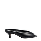 Black AQUILA heels by 10TH FLOOR featuring sleek design and pointed toes, perfect for elegant and stylish footwear.
