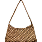 Verdi Arista seashell shoulder bag in antique brass with detailed shell design and adjustable strap for stylish carry.