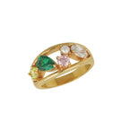 Amelia Scott Sofia cluster ring featuring flamingo and gold accents, showcasing a delicate and stylish jewelry piece.