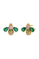 Beatrice jewelled bee earrings by Amelia Scott featuring sparkling bee-shaped stud design on silver-tone metal.