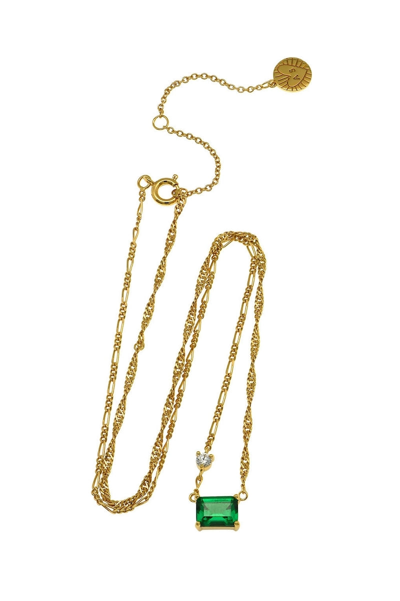 Emerald green and gold necklace by Amelia Scott featuring a stylish design, perfect for elegant accessories.