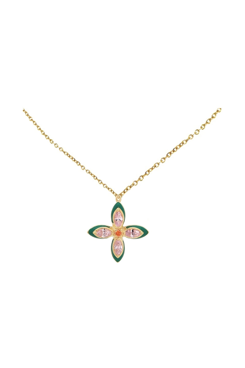 Silver lucky clover pendant necklace by Amelia Scott featuring a delicate four-leaf clover charm on a fine chain.