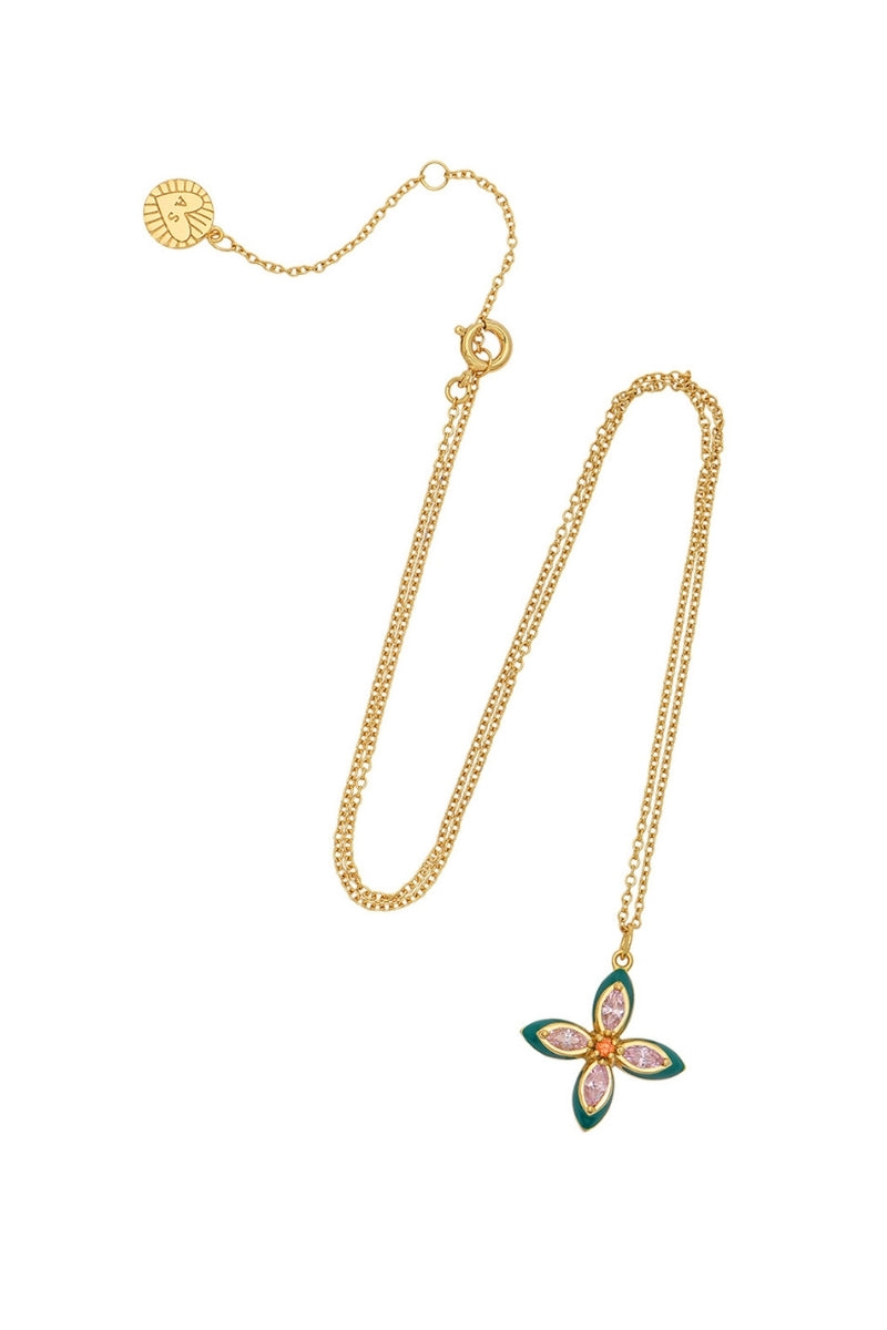 Silver Lucky Clover pendant necklace by Amelia Scott featuring a detailed four-leaf clover charm on a delicate chain.