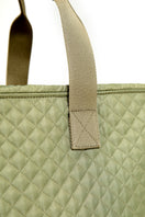 Olive green ASK Scandinavia Ella top handle overnight bag with sturdy handles and spacious interior, perfect for travel and daily use.