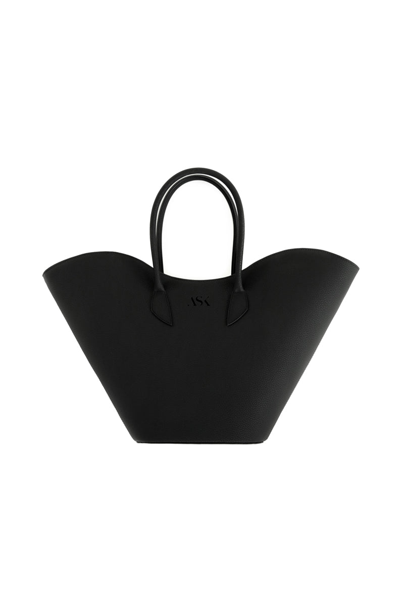Black Willow shoulder handbag by ASK Scandinavia, featuring a sleek design with a top handle and shoulder strap.