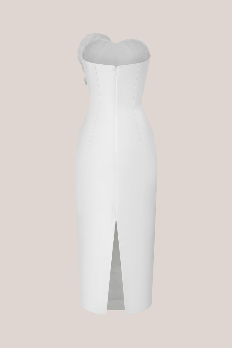 3D ROSE SILK MIDI DRESS - CULT MIA