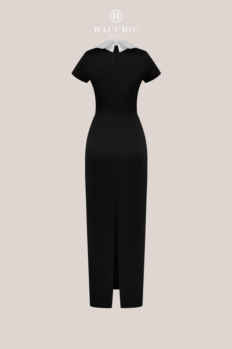 SWEETHEART BOWTIE LONG DRESS IN BLACK - CULT MIA