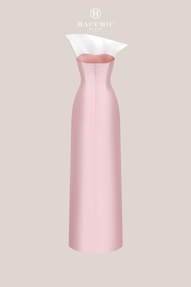 STRAPLESS SILK TAFTA LONG DRESS - CULT MIA