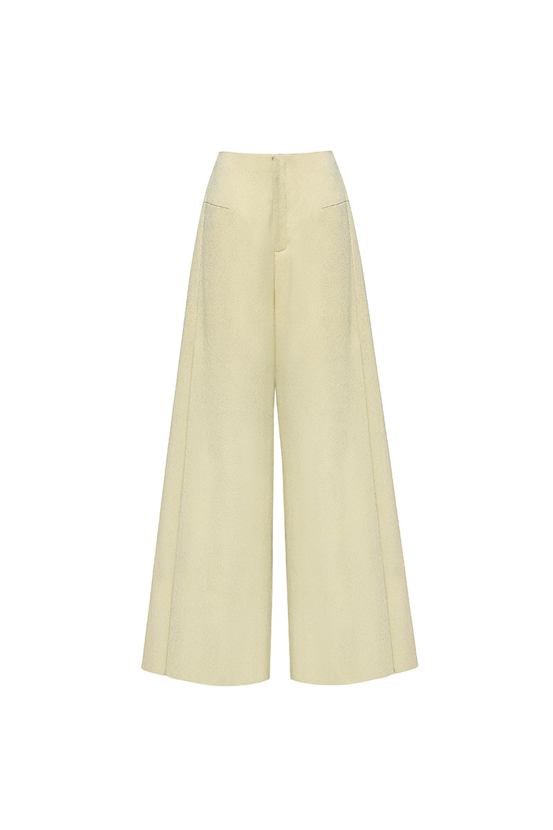 Jenny K Tran ATLAN PANTS II in Charteurse fabric, showcasing stylish, tailored pants with a comfortable fit and modern design.