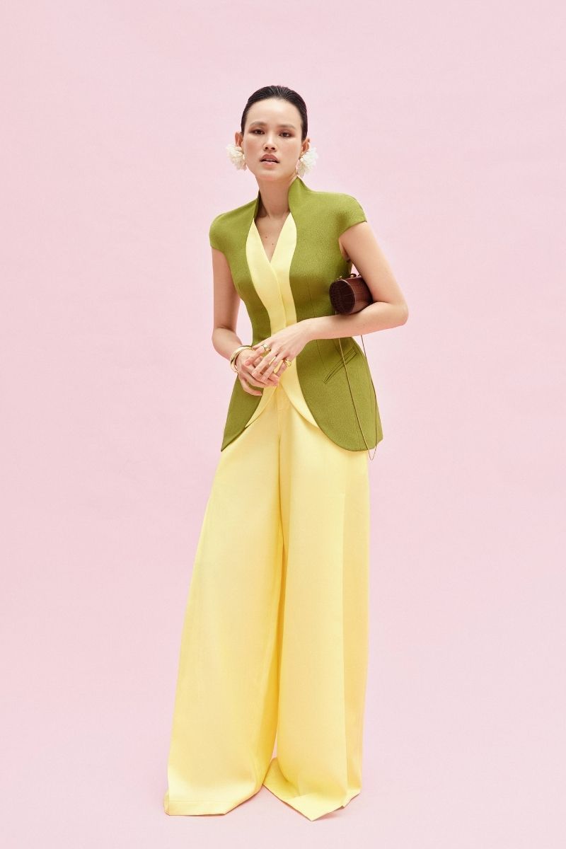 Yellow ATLAN pants by Jenny K Tran, stylish and comfortable women's pants shown in the image.