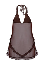 Nelblu Atlas top in brown, back view showing soft fabric and relaxed fit, perfect for casual wear.