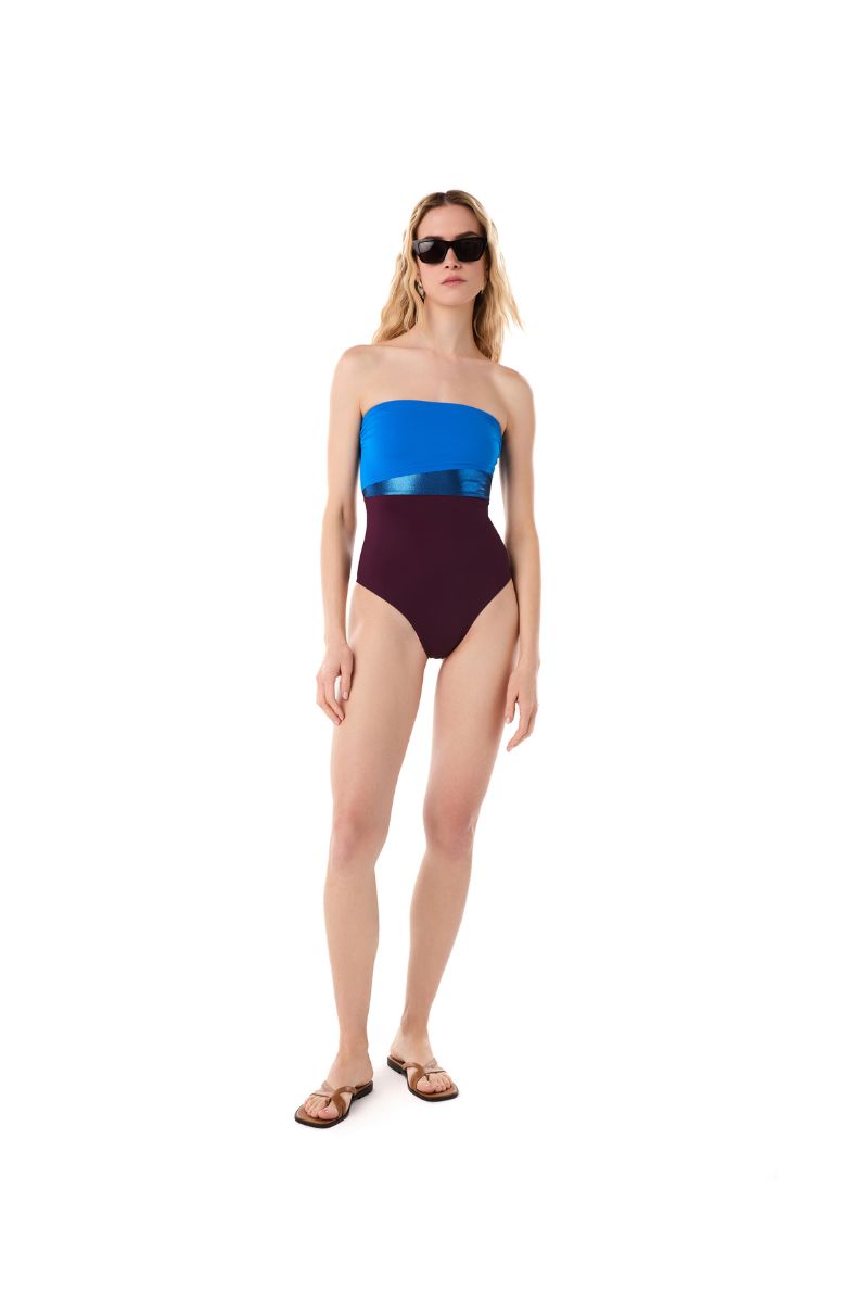 Aubade cobalt blue swimsuit by KIÓHNE featuring a sleek, fitted design with shoulder straps and minimal detailing.