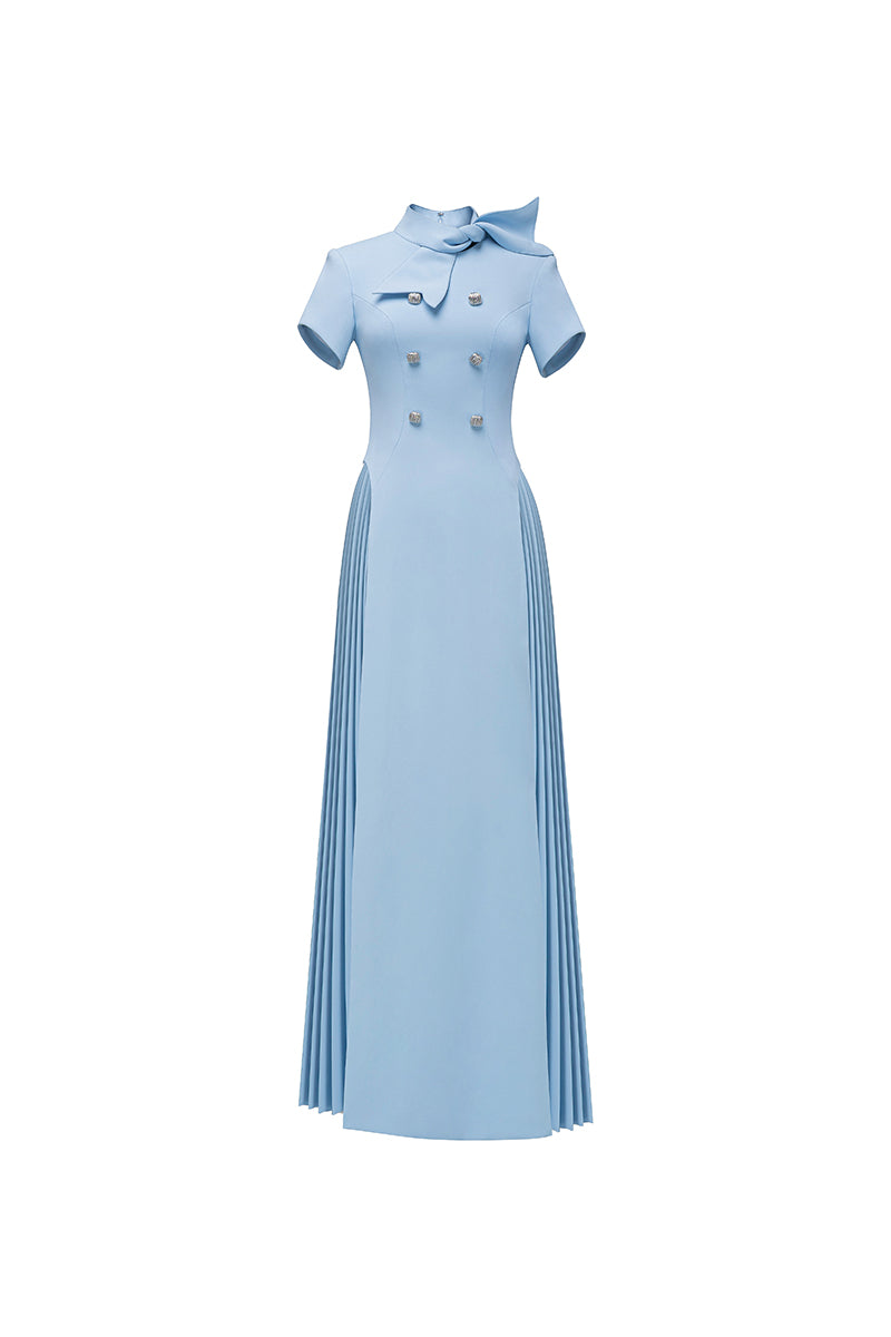 Blue Audley maxi dress by Jenny K Tran featuring flowing fabric and elegant design, perfect for stylish occasions.