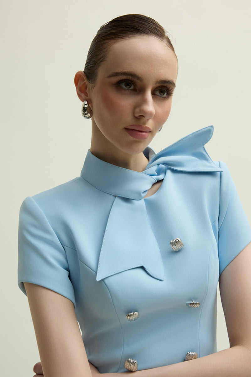 Blue Audley maxi dress by Jenny K Tran featuring flowing fabric and elegant design, perfect for stylish occasions.