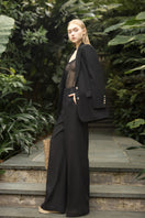 Beatrix linen straight blazer set by 21Six, stylish co-ords featuring a tailored blazer and matching pants in linen fabric.