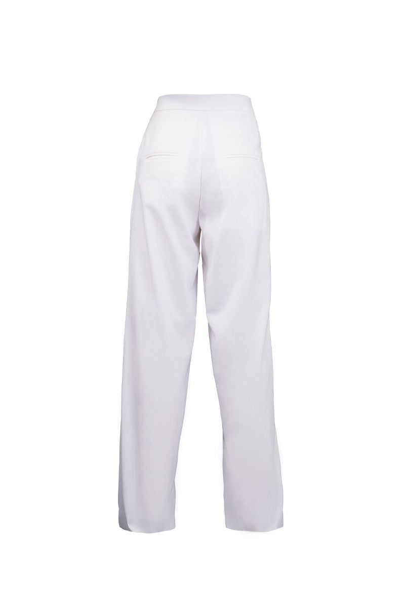 RIBBONED CLASSIC WHITE PANTS - CULT MIA