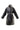 HIGH-NECK BLACK FAUX LEATHER TRENCH COAT