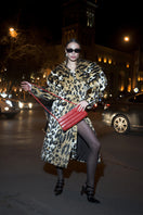 Blikvanger leopard faux fur coat featuring a stylish leopard print and plush texture, perfect for a fashionable winter look.