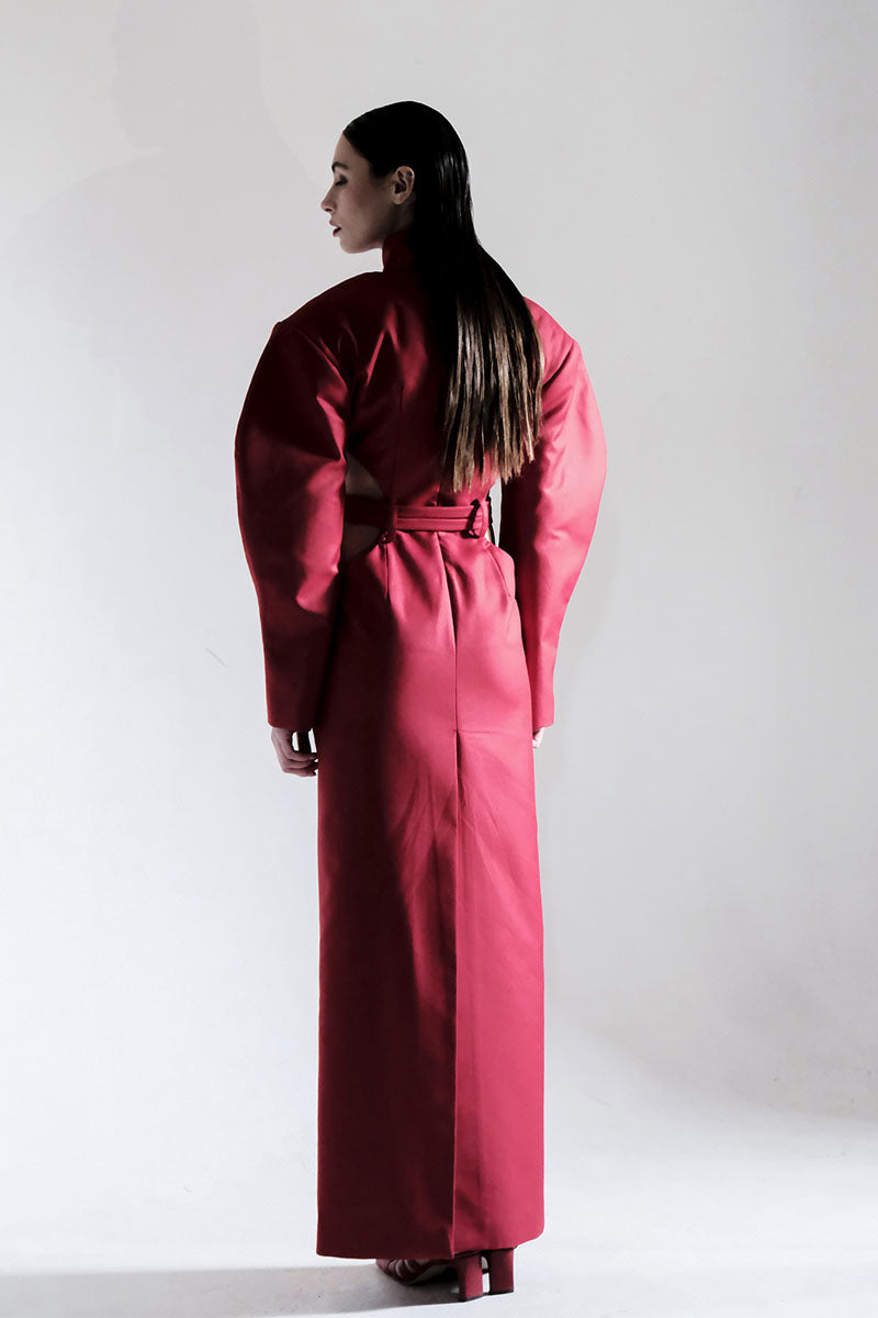 RED CUT-OUT DETAILED MAXI DRESS - CULT MIA