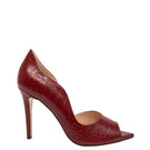 Lili Blanc Merlot heel shoes shown from the side, featuring a sleek design with a pointed toe and stiletto heel.