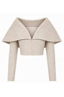 Lili Blanc cashmere collar top featuring a soft, cozy fabric and stylish collar detail, front view.