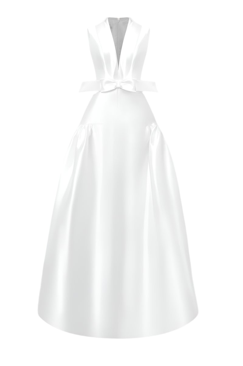 PLEATED MAXI DRESS IN WHITE - CULT MIA