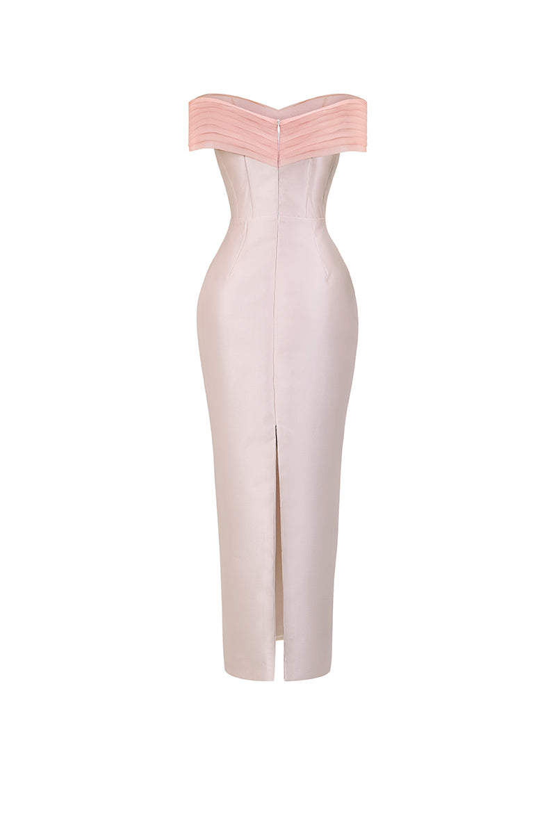 PINK TAFFETA PLEATED DRESS - CULT MIA