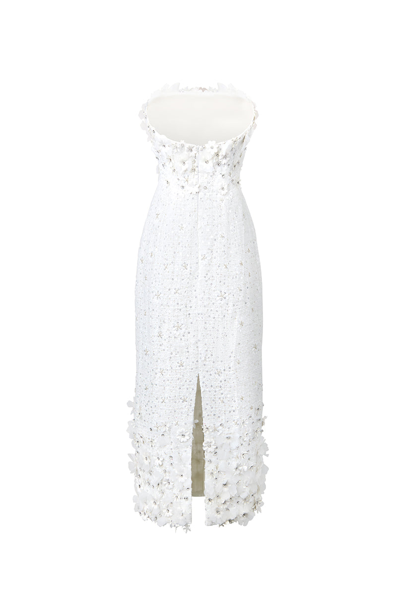 3D FLORAL TWEED DRESS - CULT MIA