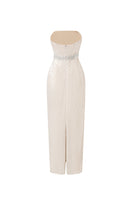 Elegant HACCHIC COUTURE crystal beltly sequin gown featuring intricate sequin detailing and a flowing, glamorous silhouette.