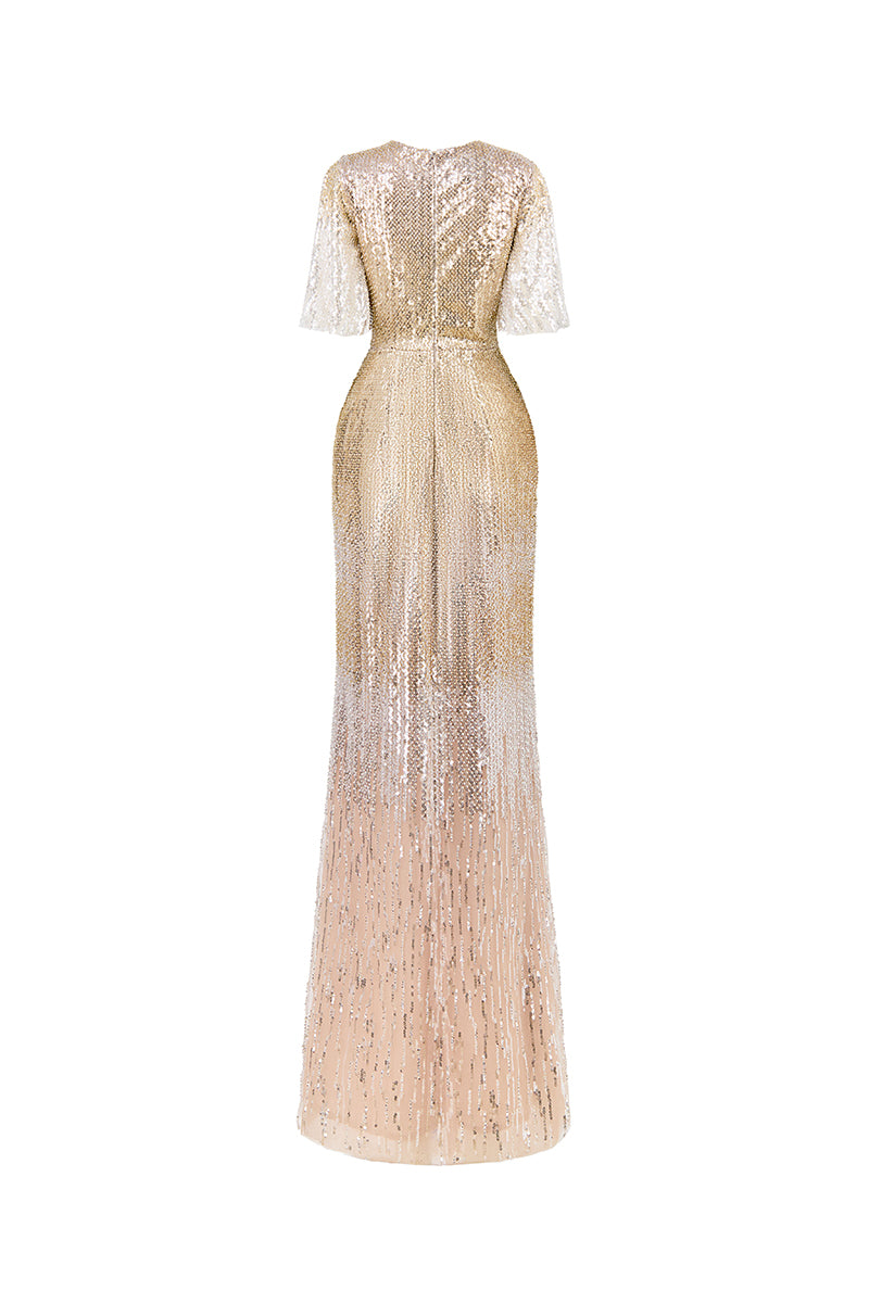 SEQUIN WAIST PLEATED DRESS - CULT MIA