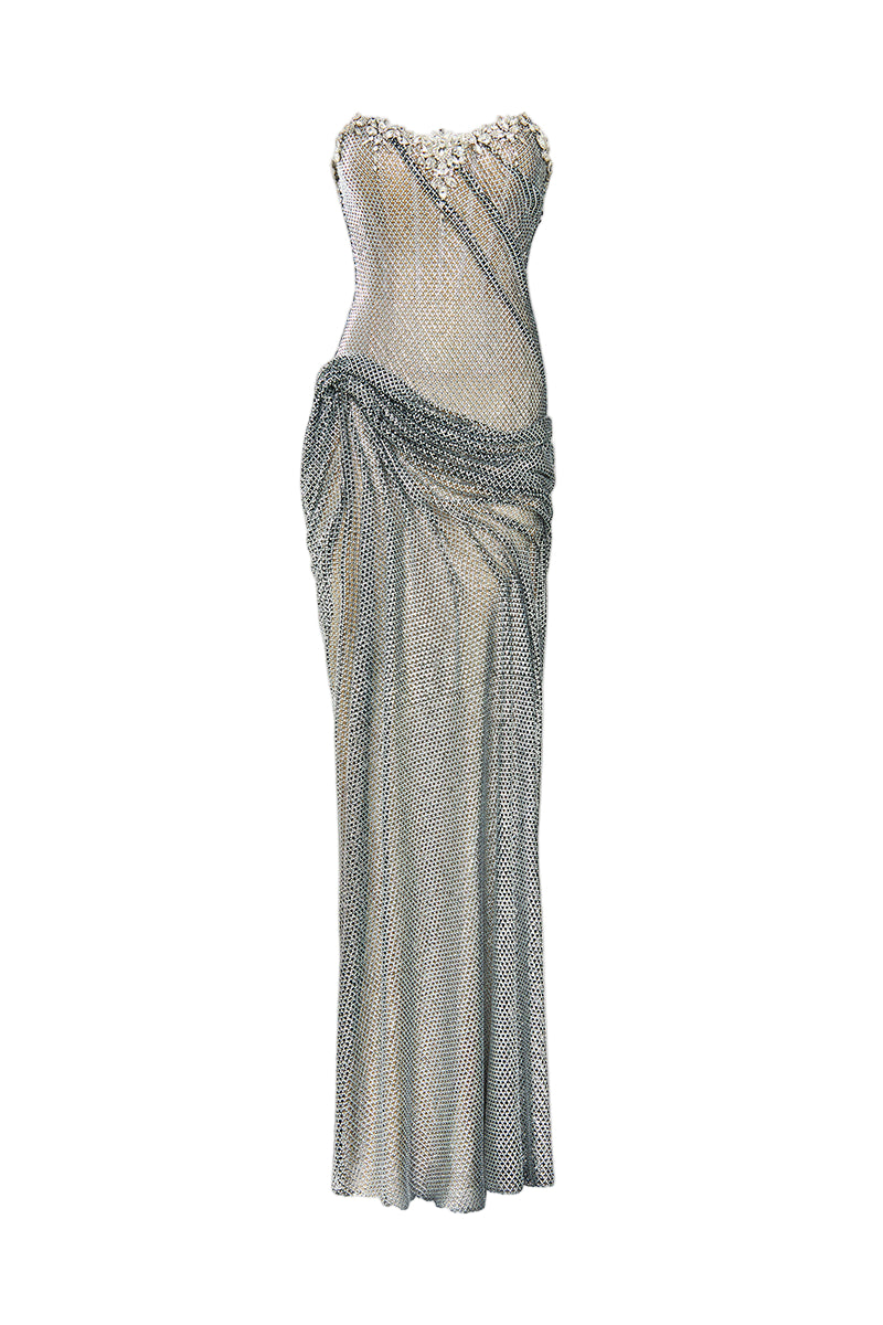 CELESTIA CRYSTAL DRAPED GOWN