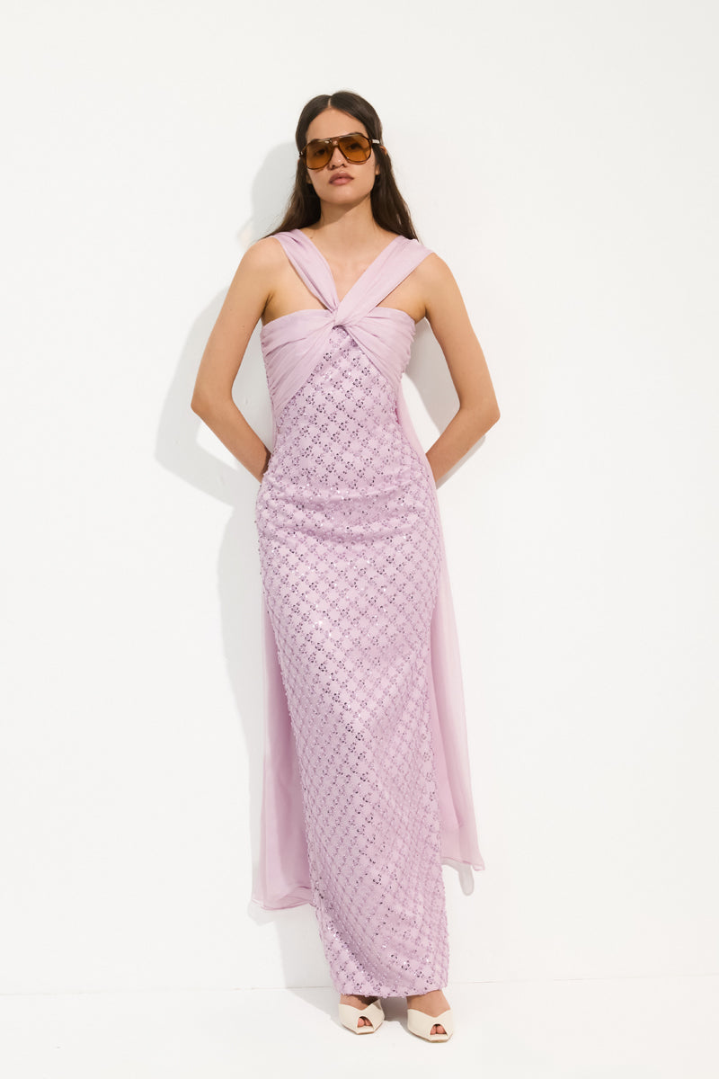 lilac designer dress Lilac Sequin Strapless Mermaid Customized Long Purple Prom Dress