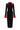 V-NECK FLARED CUFF KNEE LENGTH DRESS IN BLACK AND RED