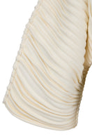 Ivory accordion snail sweater by MAZ Manuela Álvarez featuring textured, ribbed knitting and a cozy fit.