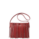 Red ADA leather shoulder bag by Double A, featuring a stylish design with a top handle and adjustable strap.