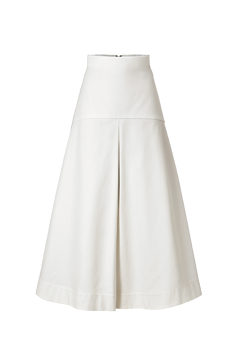 アディアム◇フレアスカートBelted A-line Skirt ホワイト ADA SKIRT IN IVORY | CULT MIA | ANA + MARIA
