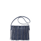 Double A ADA suede shoulder bag in blue, featuring a sleek design and soft suede material.