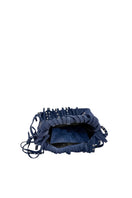 Double A ADA suede shoulder bag in blue, featuring a soft suede texture and stylish design, perfect for casual and chic outfits.
